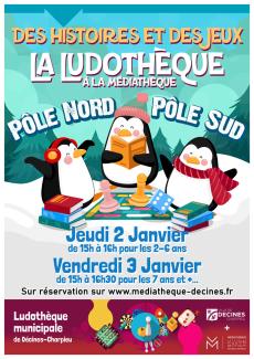 Affiche Des Histoires et des Jeux Spécial Pôle Nord & Pôle Sud