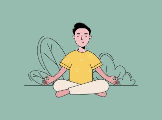 dessin personnage en position de yoga